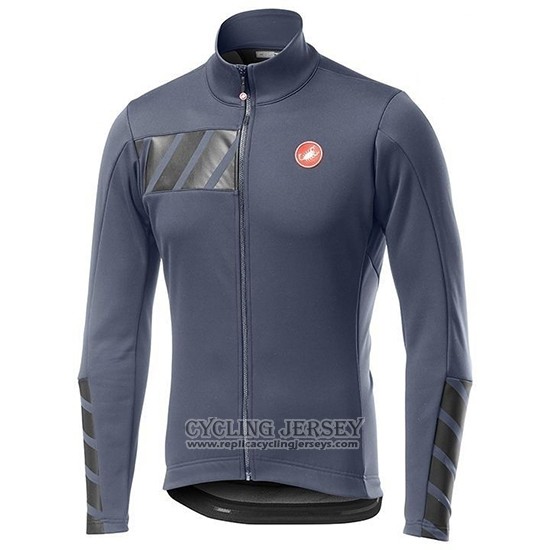2019 Cycling Jersey Castelli Raddoppia 2 Gray Silver Long Sleeve And Bib Tight